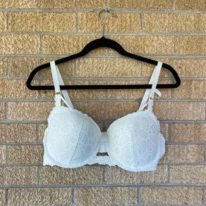 Aerie White Floral Lace Bra